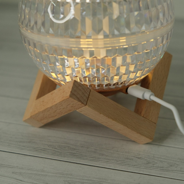 Увлажнитель (аромадиффузор) воздуха «Хрустальный шар» Crystall Ball Humidifier SX-E346 с функцией ночника 350 ml на подставке