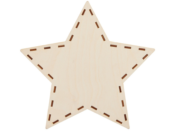 Шкатулка из фанеры в виде звезды «Asteris», Цвет натуральный, синий, серебристый