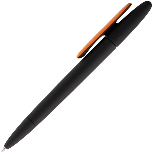 Ручка шариковая Prodir DS5 TRR-P Soft Touch, черная с оранжевым, 14,4х1,1 см