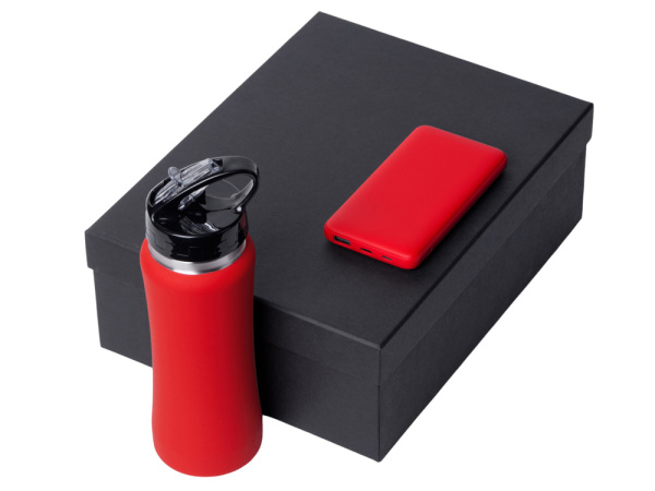 Подарочный набор «COLOR IT» с бутылкой для воды и повербанком , Размер 10000 mAh, Цвет красный