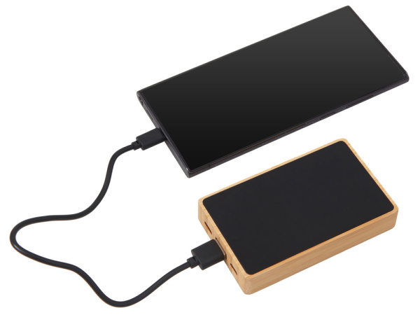 Внешний аккумулятор с подсветкой лого «Reedia S2», 5000 mAh, Цвет черный/натуральный