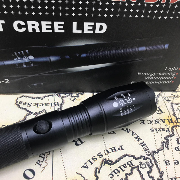 Фонарь подствольный POWER STYLE SY-T6-2, СREE LED (аккум. подзар. 220В/12В) zoom dimmer