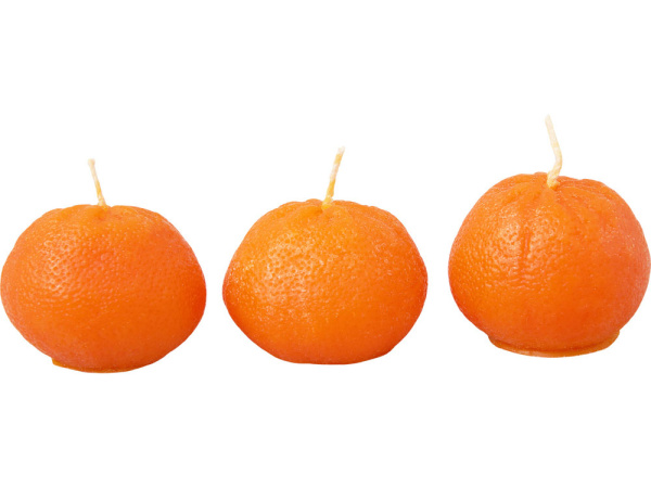 Набор свечей «Мандарины в сетке», без аромата, Цвет оранжевый