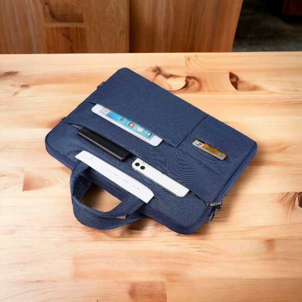 Сумка для ноутбука 17.3"  Pockelot MLB-1045, синяя / Два кармана для ручек