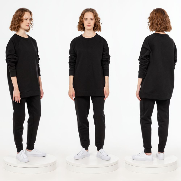 Свитшот унисекс S1, черный, XS–XXL