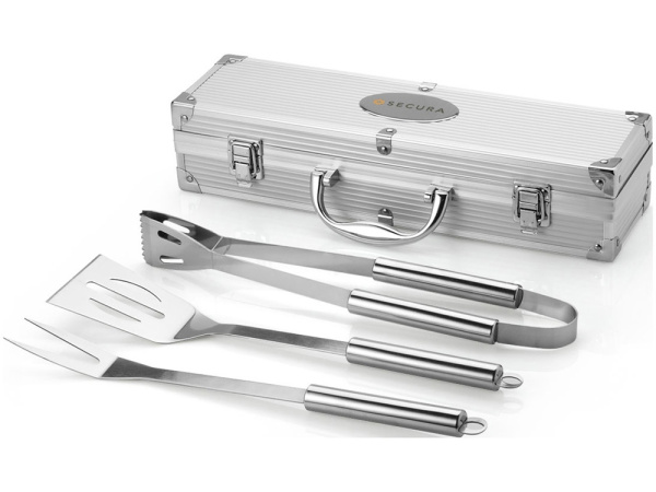 Набор для барбекю в кейсе, Цвет серебристый