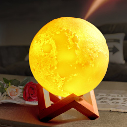 Увлажнитель (аромадиффузор) воздуха Moon Lamp Humidifier с функцией ночника, 1500ml, USB Белая (без 