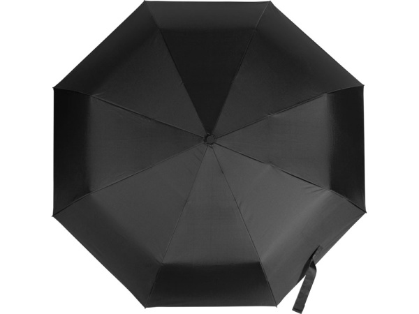 Зонт-автомат Reviver с куполом из переработанного пластика, Цвет черный