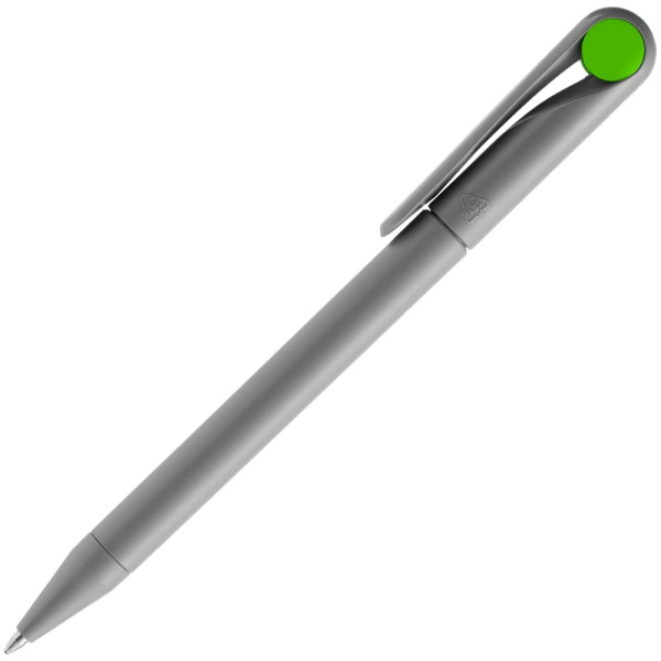 Ручка шариковая Prodir DS1 TMM Dot, серая с ярко-зеленым, 14х1,1 см