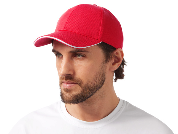 Бейсболка «Cancun», Цвет красный, белый