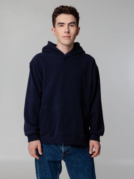 Худи флисовое унисекс Manakin, темно-синее, XS-XXL