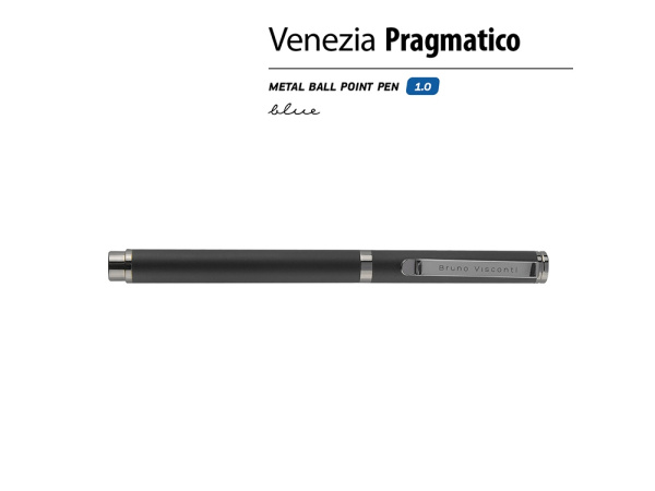 Ручка металлическая шариковая «Venezia Pragmatico» софт-тач, Цвет черный