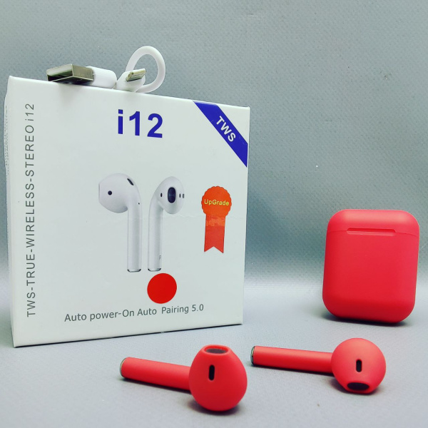 Беспроводные наушники i12 TWS (inPods i12) Bluetooth 5.0 с зарядным кейсом