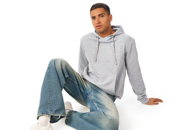 Толстовка "Stream" с капюшоном, унисекс, Размер XL, Цвет серый меланж