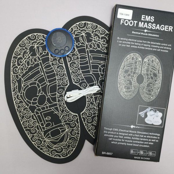 Массажный коврик для ног "Бабочка" EMS Foot Massager 8 режимов 19 скоростей / Миостимулятор - массажер для стоп