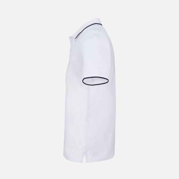 Рубашка поло унисекс Palermo, белая с темно-синим, XS–3XL