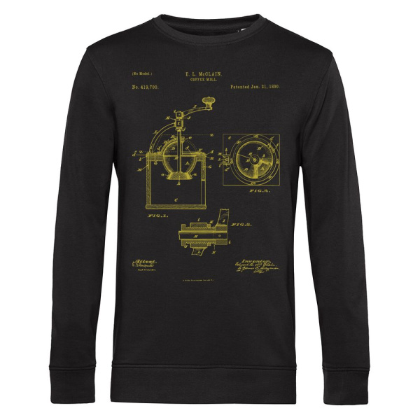 Свитшот Old Patents. Coffee Mill, черный, S–XXL