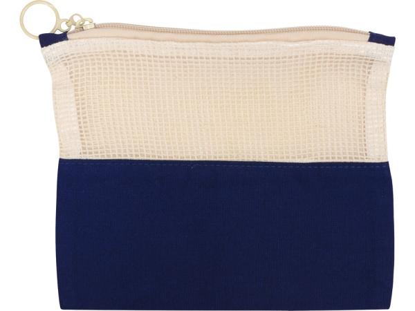Косметичка «Mesh» хлопковая с сетчатой вставкой, Цвет темно-синий