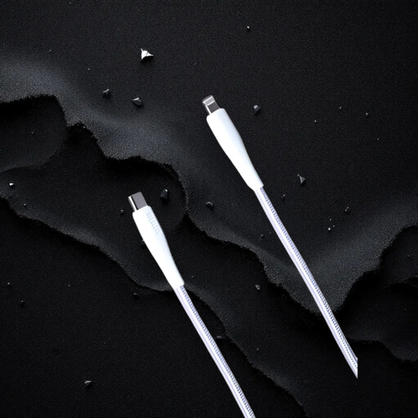Кабель USB MRM PD88L USB Type-C-L, длина 1200мм, ток 3.1А, мощность 20Вт, белый / Быстрая зарядка и надежная передача данных