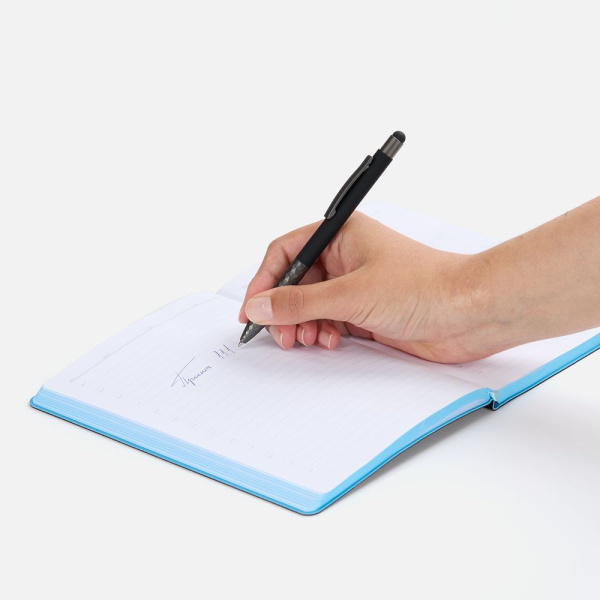 Ручка шариковая Digit Soft Touch со стилусом, черная, 14,5х1 см