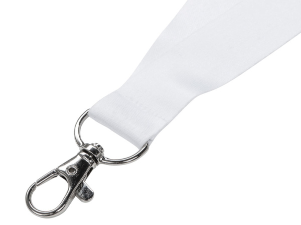 Ланъярд под сублимацию с карабином и замком обрыва, 2 см, Цвет белый