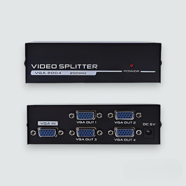 Разветвитель VGA Splitter 1x4 4 Port (Black) VGA-2004 / Разделение VGA-сигнала от одного источника на четыре приемника