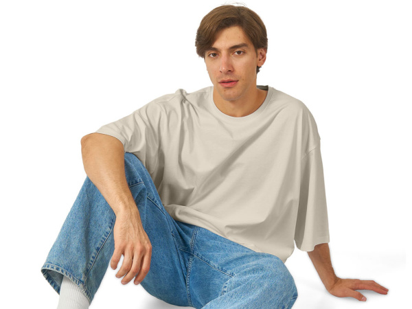 Футболка оверсайз «Berlin» унисекс, Размер XS-S, Цвет бежевый