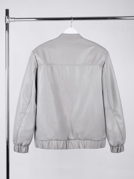 Бомбер из искусственной кожи Univer, серый, XS–XXL