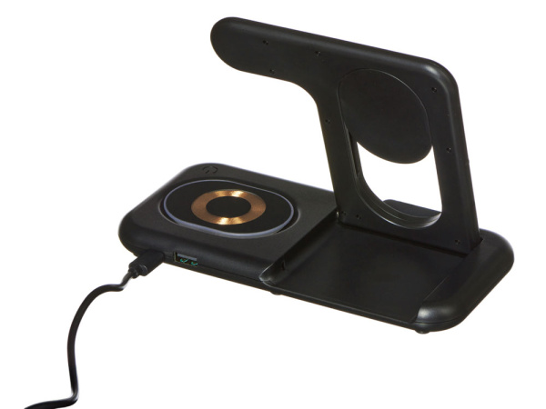 Беспроводная зарядная станция 3-в-1 «MajestIQ», 15 Вт, Цвет черный