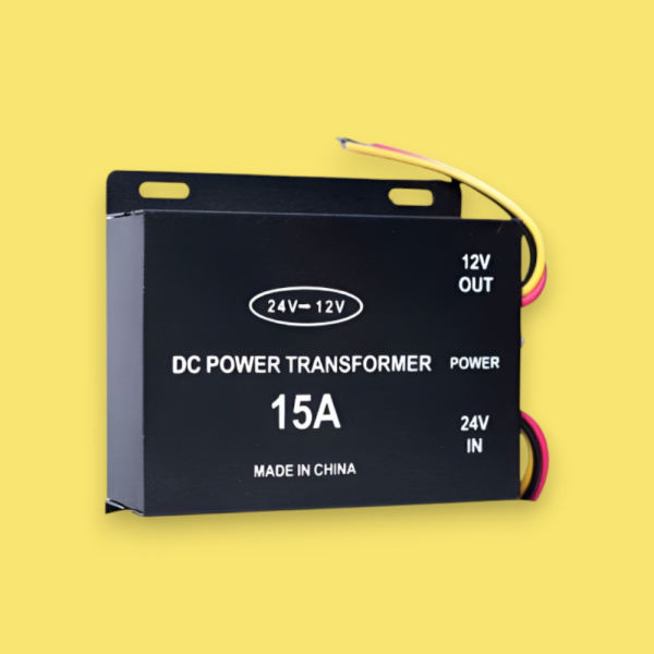 Автомобильный инвертор / преобразователь напряжения 24V на 12V, 15A, черный