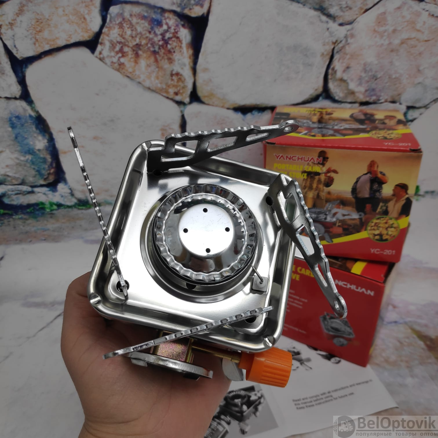 Газовая горелка (плита) Windproof Camping Stove к-202(YC-201) с чехлом ...