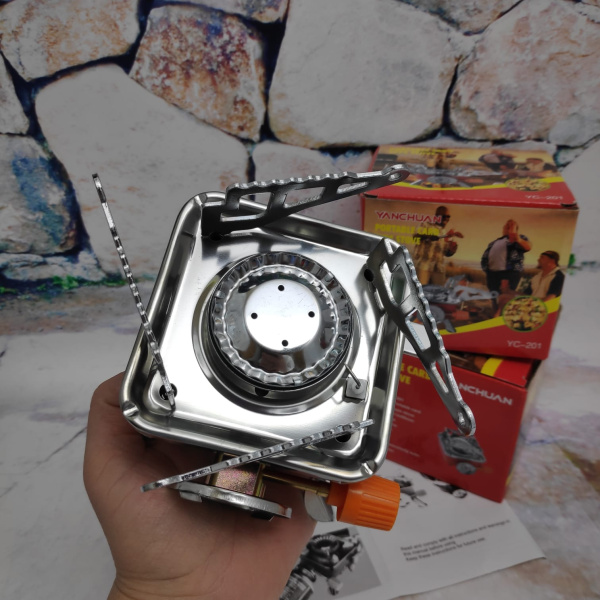 Газовая горелка (плита) Windproof Camping Stove к-202(YC-201) с чехлом