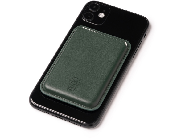 Магнитный картхолдер «Cairo» для iPhone и других смартфонов, Цвет темно-зеленый