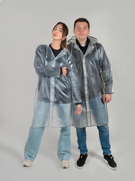 Дождевик «Providence» c чехлом, унисекс, Размер XL-2XL, Цвет прозрачный/черный