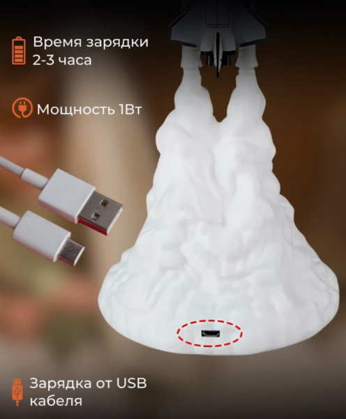 Ночник 3D печать РАКЕТА