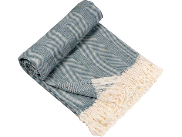 Плед «Hild» из натурального хлопка, Цвет синий