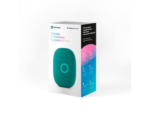 Умная колонка VK «Капсула» с голосовым помощником Марусей, 30 Вт, Цвет зеленый