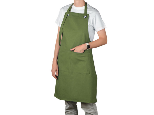 Хлопковый фартук с карманом «Delight», Цвет хаки