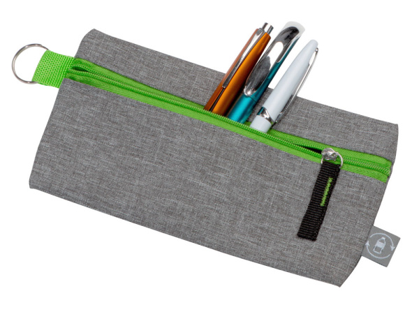 Пенал «Holder» из переработанного полиэстера RPET, Цвет серый/зеленый