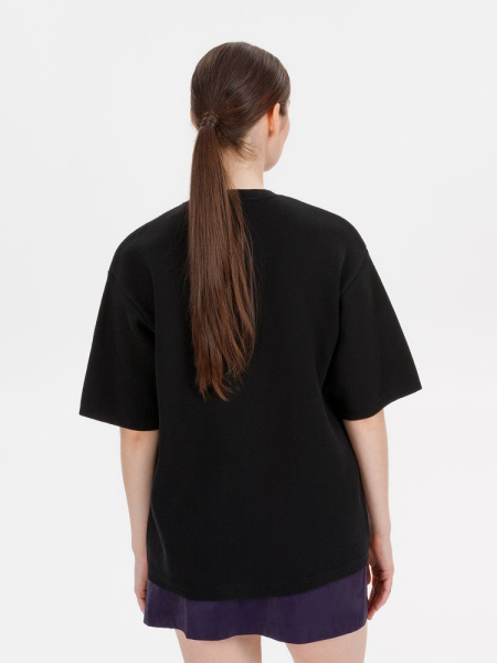 Джемпер с коротким рукавом Siluetti Volumica, черный, XS–XXL