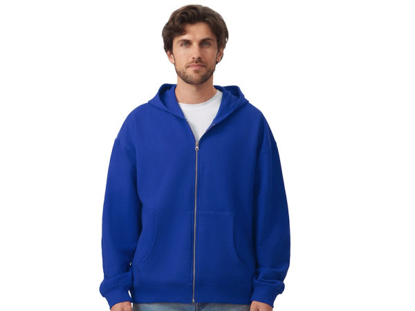 Толстовка оверсайз с капюшоном на молнии «Monaco», Размер M-L, Цвет синий классический