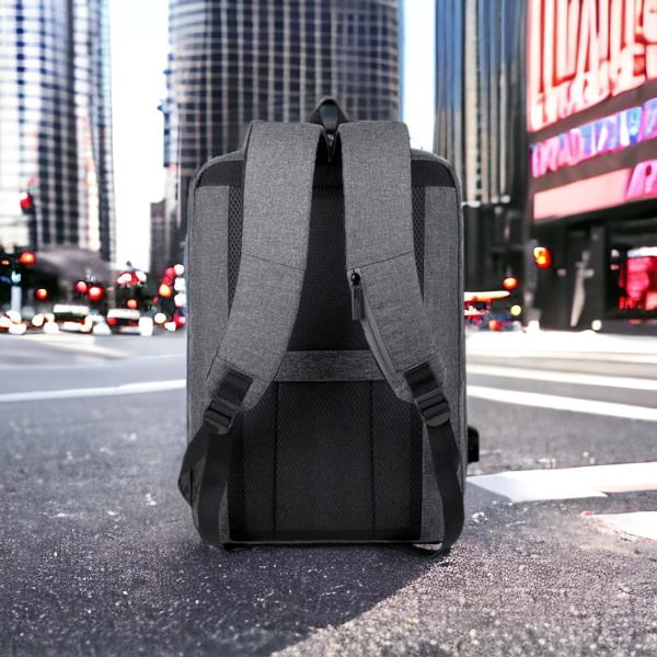 Рюкзак для ноутбука 15.6"  Businescase MBP-1059, темно-серый / USB-провод, ремень для переноски на чемодане, кармашек для карточек на ремне, эргономичные ремни и спинка