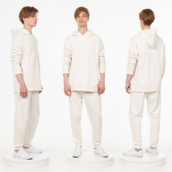 Худи унисекс H2, молочно-белое, XS–XXL