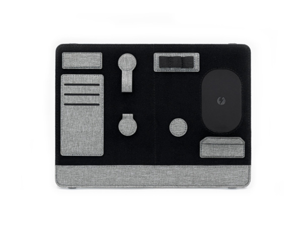 Складная подставка для ноутбука и органайзер для аксессуаров «Clipboard Pro», Цвет серый