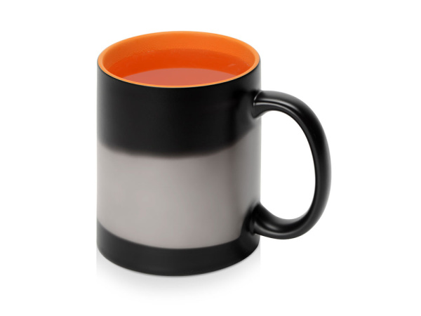 Кружка-хамелеон «Surprise» матовая, Цвет черный матовый/оранжевый глянцевый