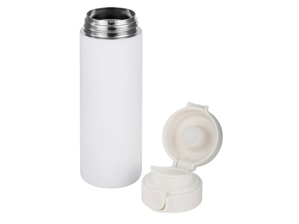 Вакуумная термокружка c кнопкой «Guard», soft-touch, 400 мл, тубус, Цвет белый