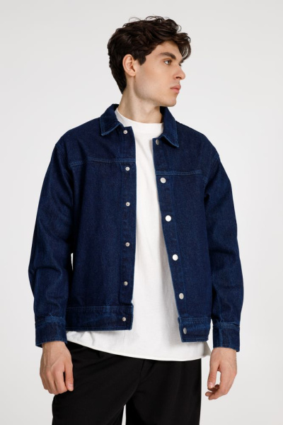 Куртка джинсовая O1, темно-синяя, XS–4XL
