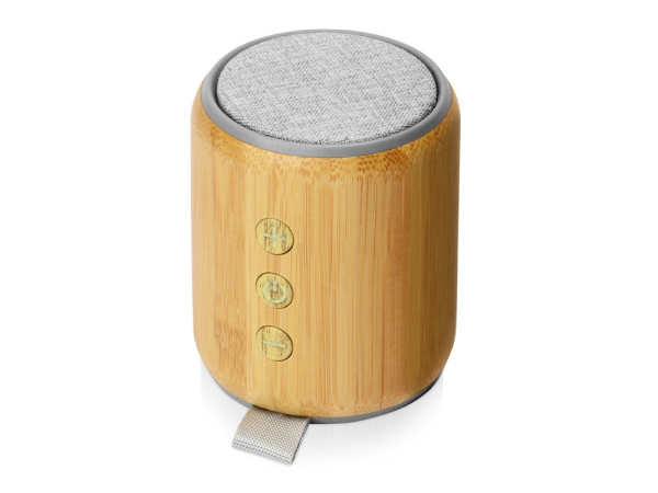 Портативная колонка из бамбука «Bongo», Цвет натуральный/серый