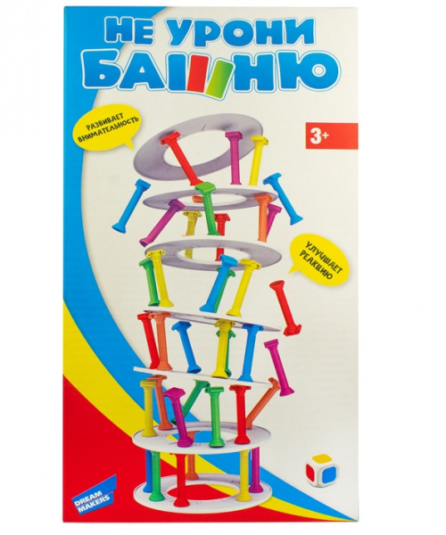 Игра детская настольная "Не урони башню" Dreams Makers 30 блоков, 3+