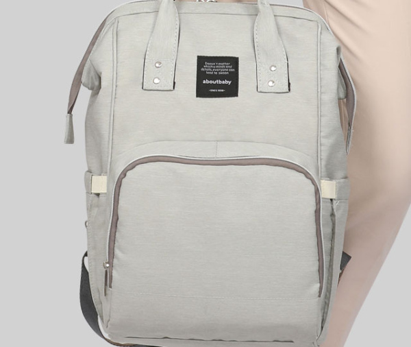 Сумка - рюкзак для мамы Baby Mo с USB /  Цветотерапия, качество, стиль Морковный с карабином и крепл